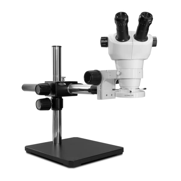 NZ Stereo Zoom Microscope With Compact LED Light On Single Arm Stand